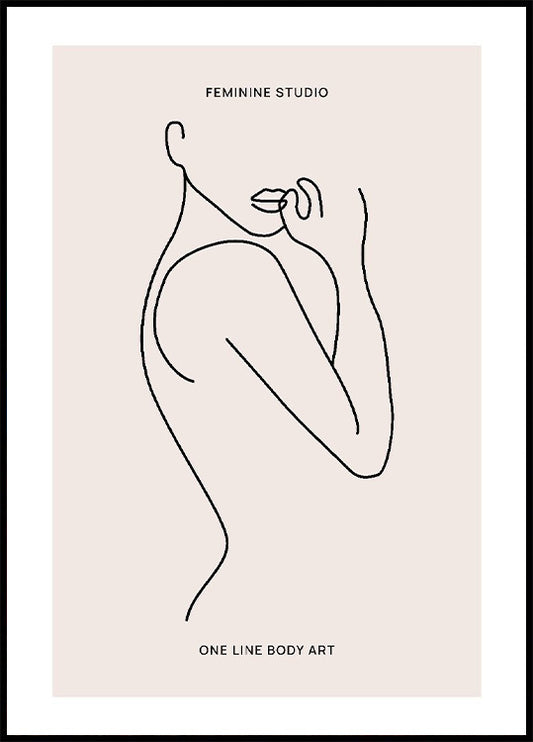 Female One Line Art 625 Poster