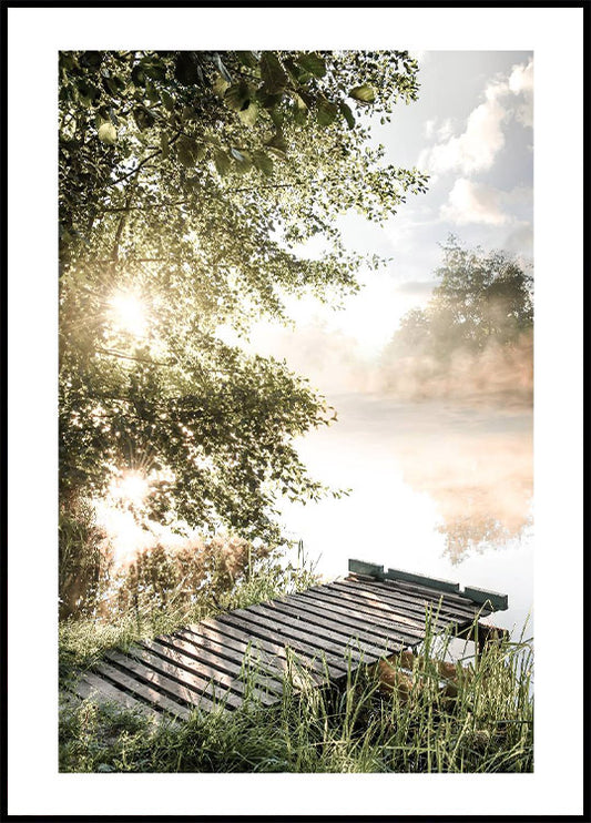 Foggy Summer Lake Poster