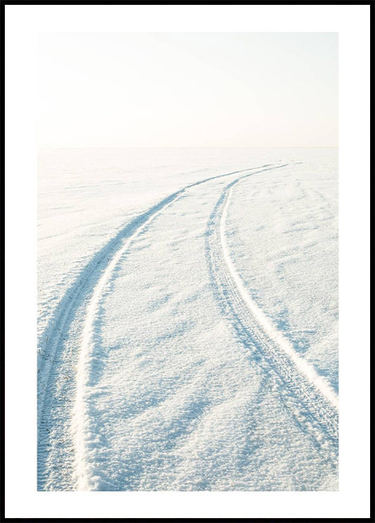 Desert Snow Tracks Poster