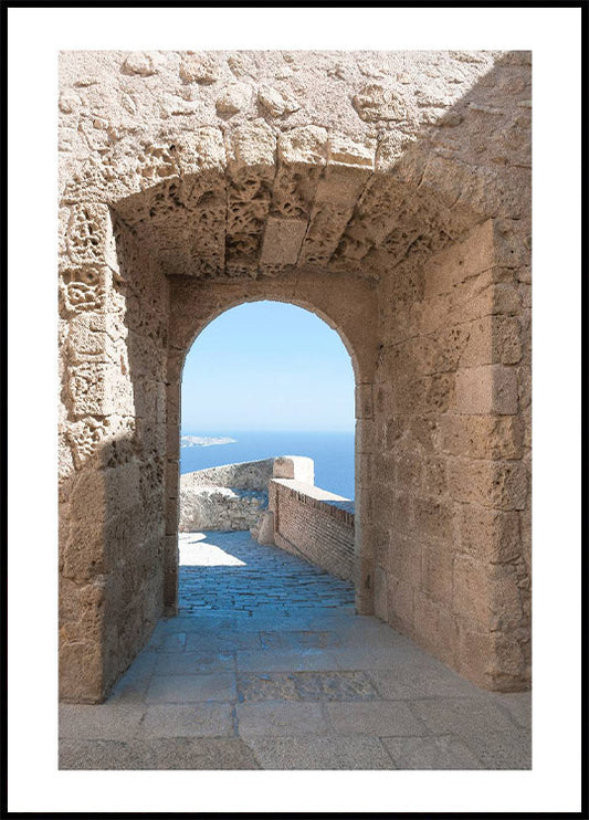 Medieval Castle Sea View Poster