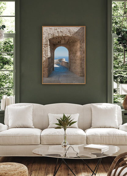 Medieval Castle Sea View Poster