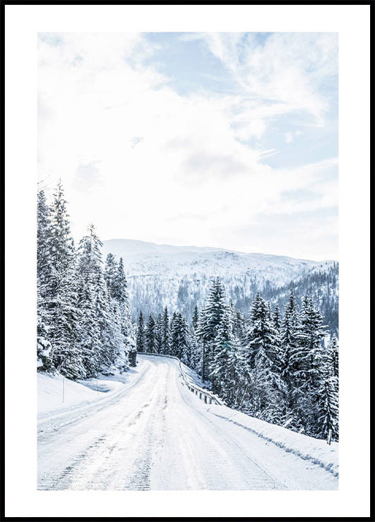 Winter Norway Road Poster