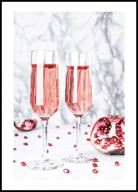 Pomegranate Champagne Poster