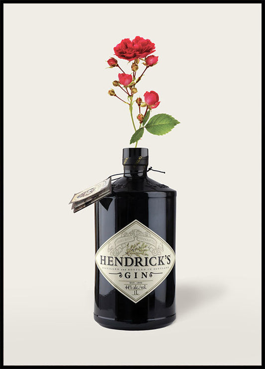 Dried Flowers Gin Bottle Poster