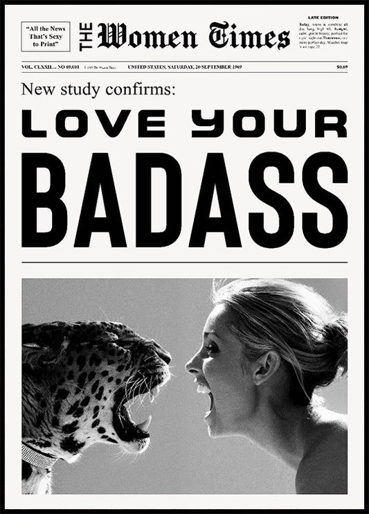 Badass Women Newspaper Print Poster
