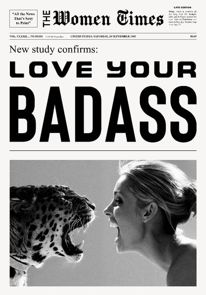 Badass Women Newspaper Print Poster