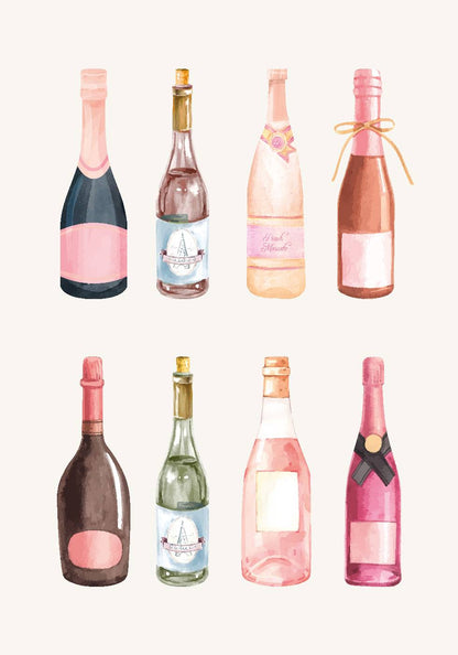 Champagne Bottles Poster