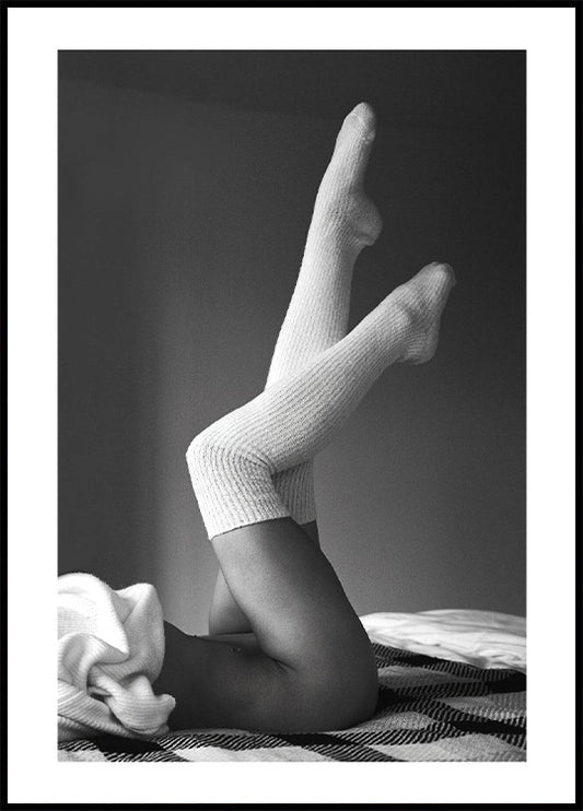 Woman Legs in Bed Poster