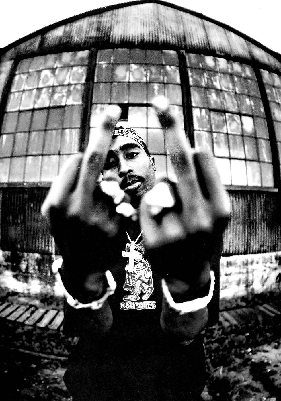 Tupac Shakur Middle Finger Poster