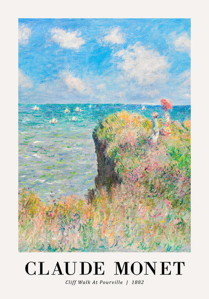 Cliff Walk at Pourville 1882 Poster by Claude Monet