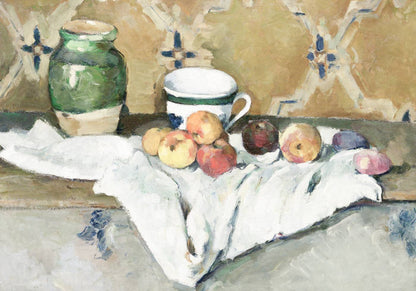 Still Life with Jar, Cup and Apples by Paul Cézanne Poster