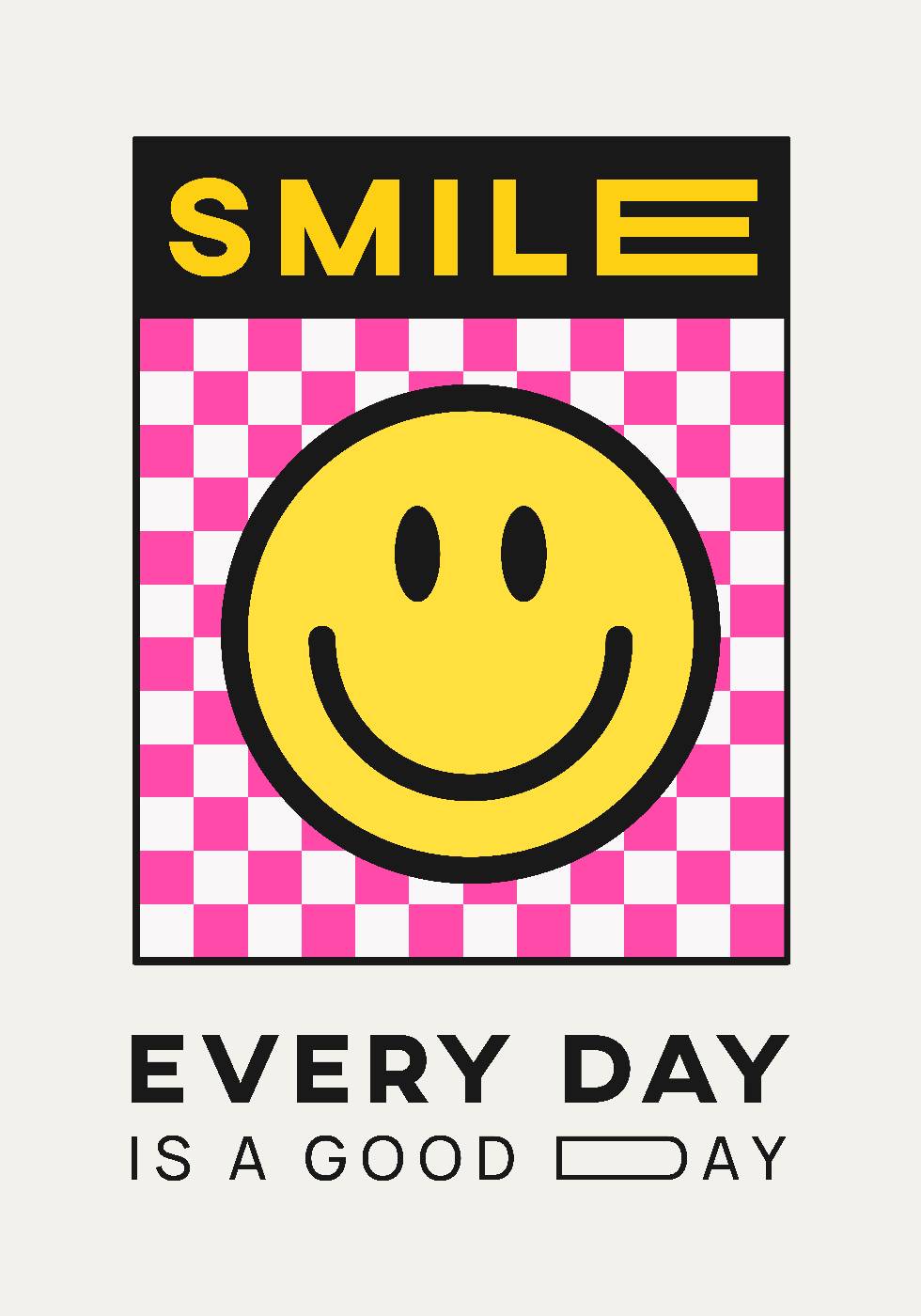 Smiley Yellow and Black Poster