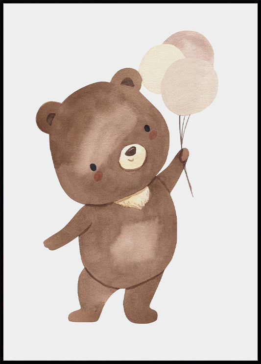 Teddy Bear With Balloon Poster