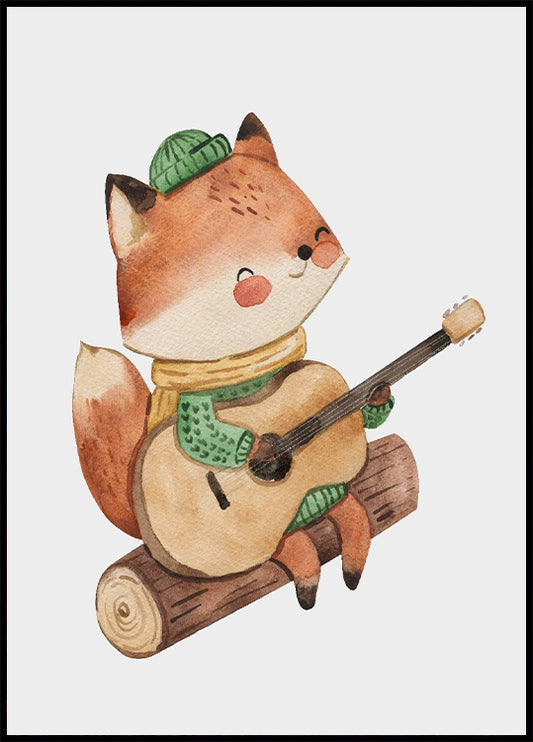 Fox and Guitar Poster