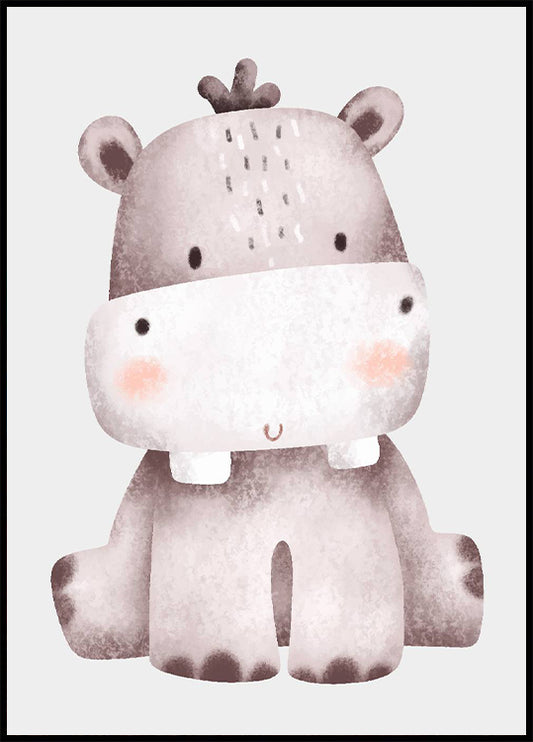 Hippo Portrait Poster