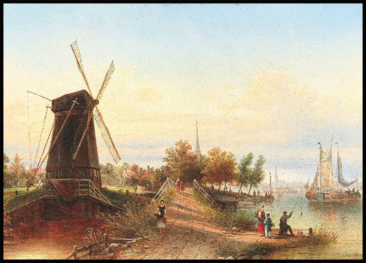 Watermill Near Amsterdam By Elias van Bommel 1889 Poster
