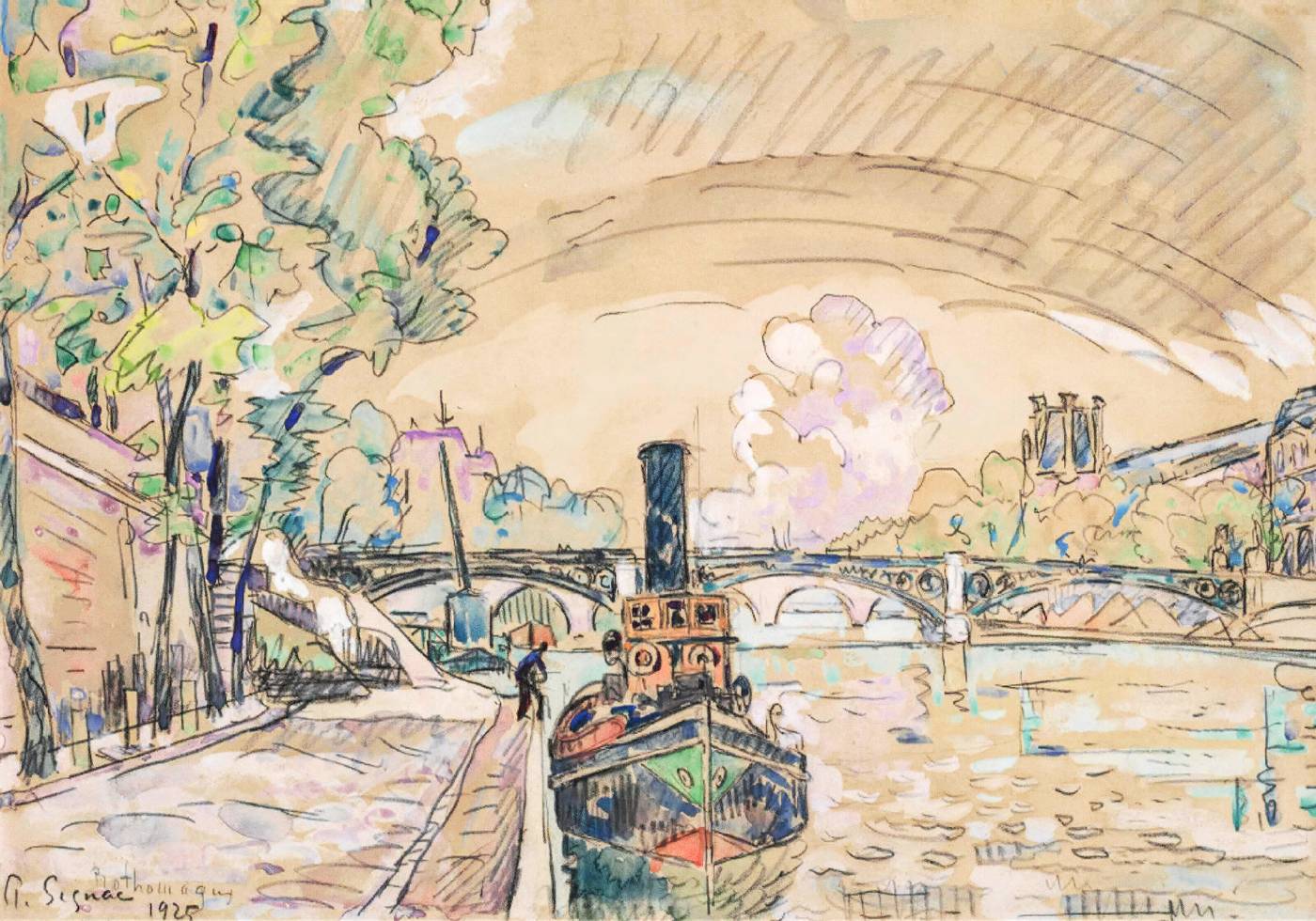 Paris, la Seine au Pont des Saint-Pères Poster