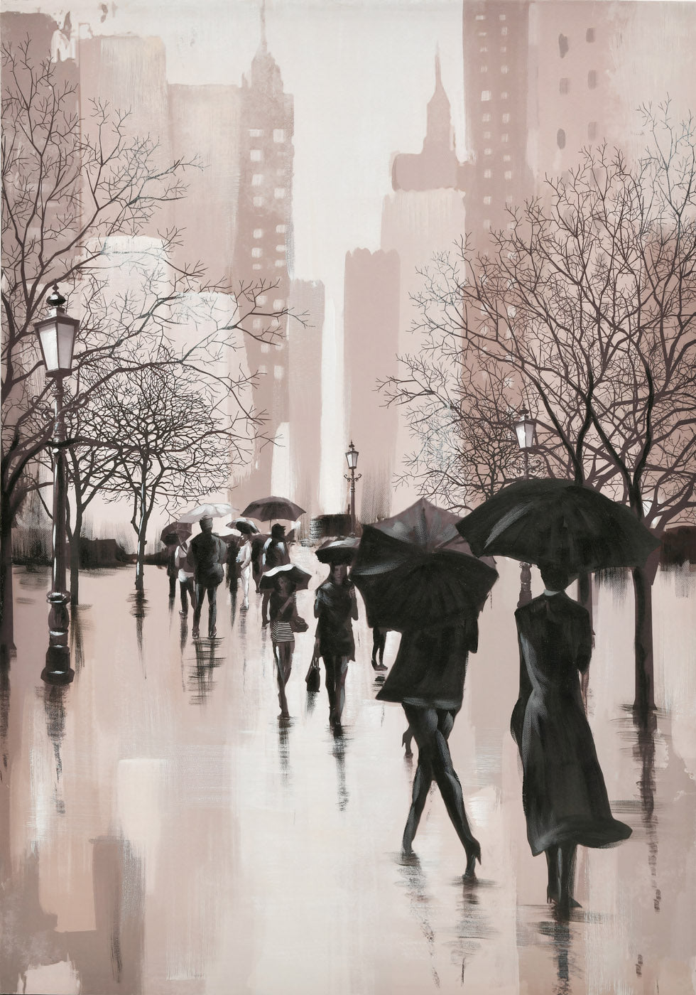 People with Umbrella Poster