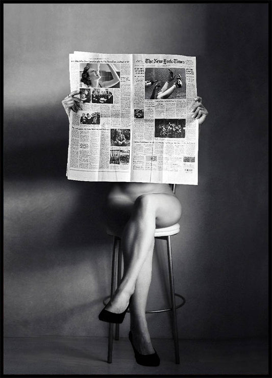 Hot Girl with Newspaper Poster