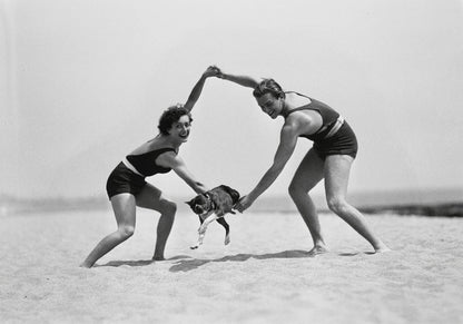 Joan Crawford & Husband Beach Fun 1929 Poster