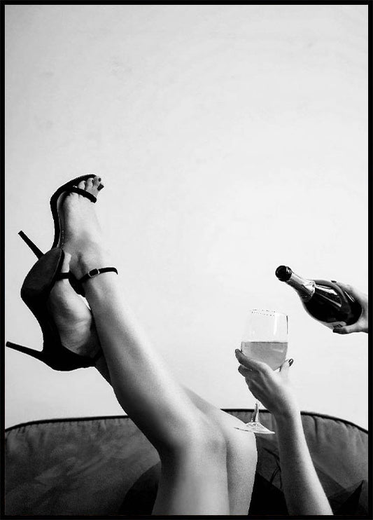 Legs, Wine, High Heels Poster