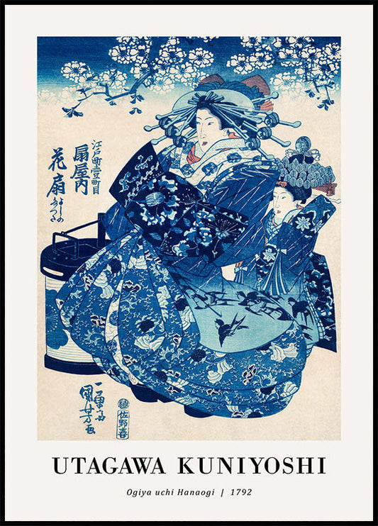 Elegance of Ogiya Uchi Hanaogi Utagawa Kuniyoshi Poster