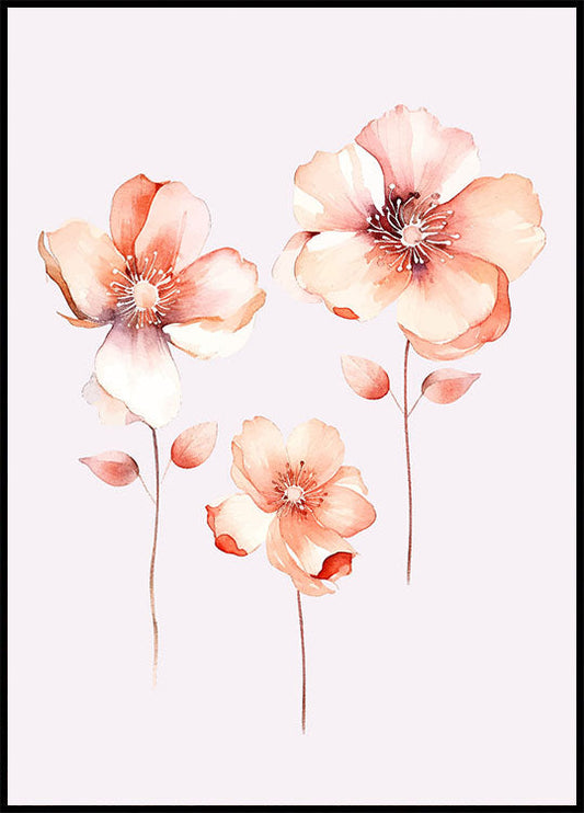 Watercolor Roses Poster
