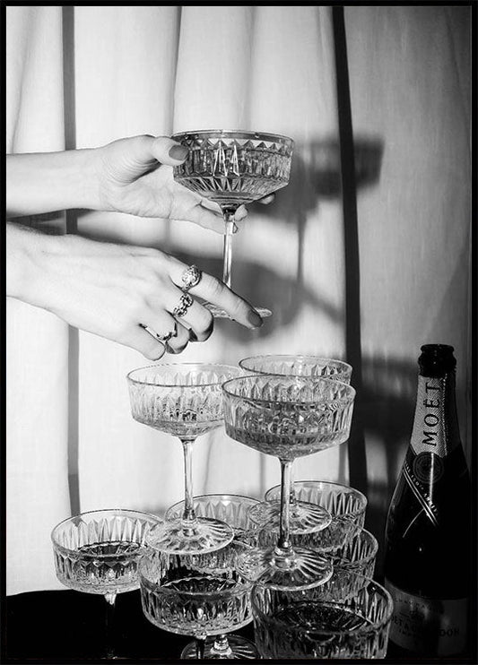Champagne Glasses Print Poster