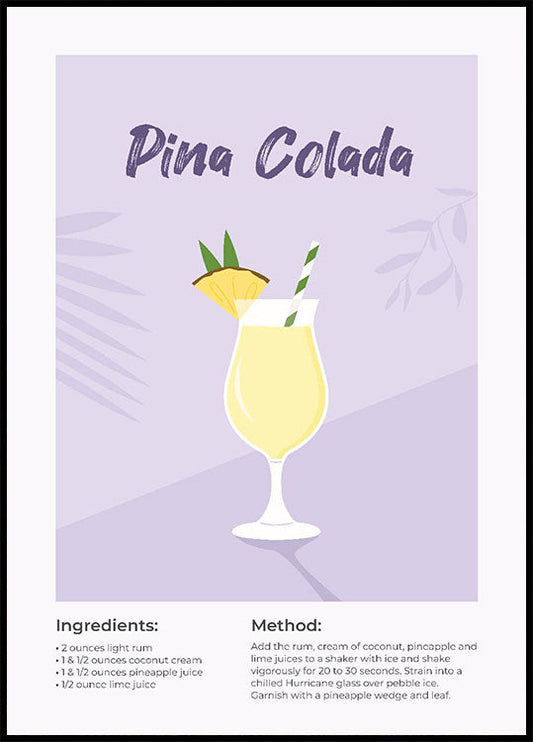 Piña Colada Cocktail Poster