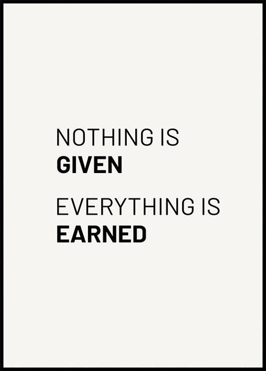 Nothing is Given Poster