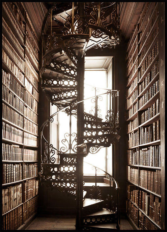 Books And Staircase Poster