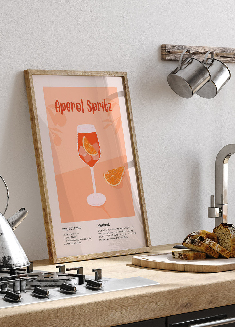 Aperol Spritz Cocktail Poster