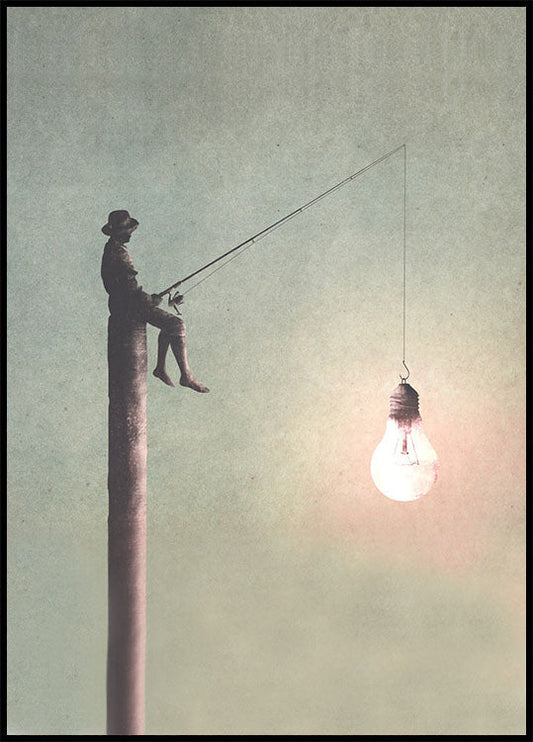 Man Fishing After Ideas Poster