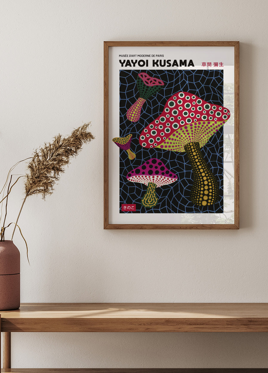 Infinity Mushrooms Pink Poster by Yayoi Kusama