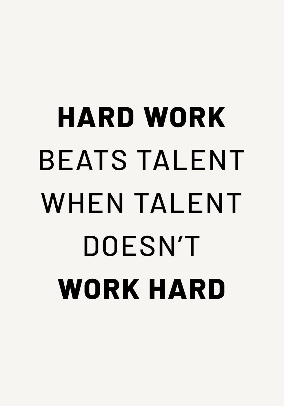 Hard Work Beats Talent Plakat - Posterbox.no