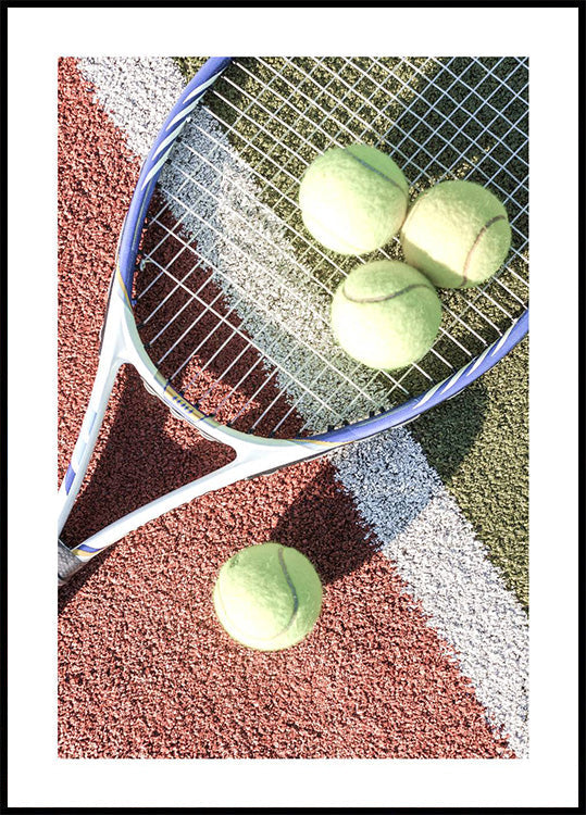 Tennis Racket And Balls Plakat