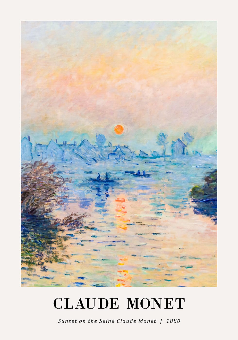 Sunset on the Seine Claude Monet Plakat