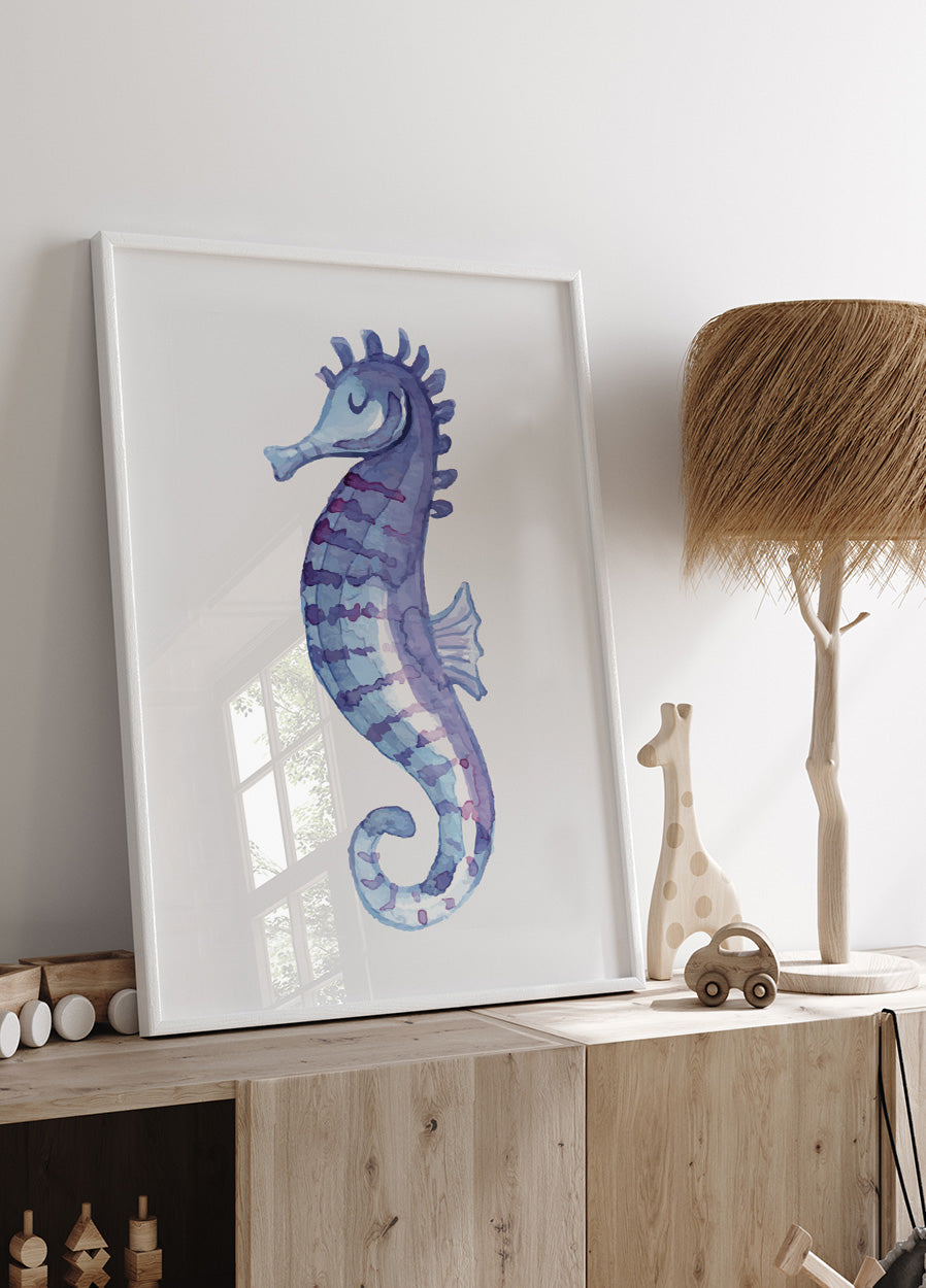 Blue Seahorse Plakat