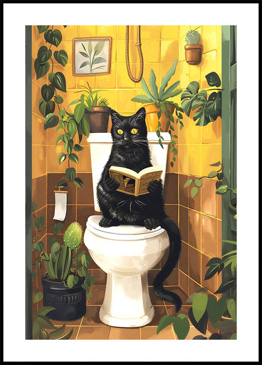 Cat on Toilet Plakat