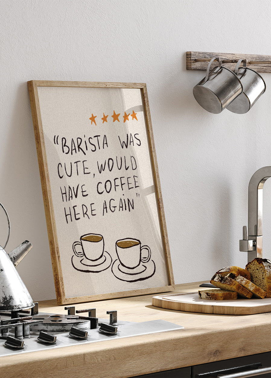 Sjarmerende Barista med Kaffe Plakat