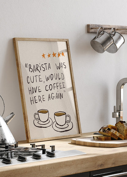 Sjarmerende Barista med Kaffe Plakat