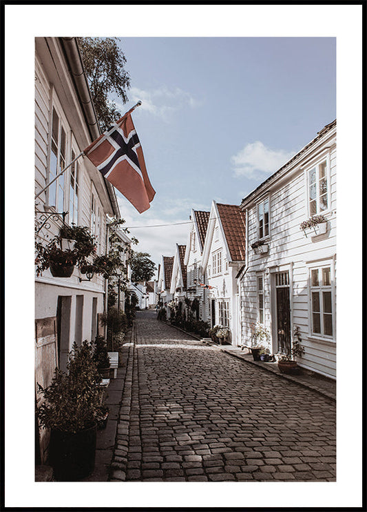 Cozy Street in Norway Plakat