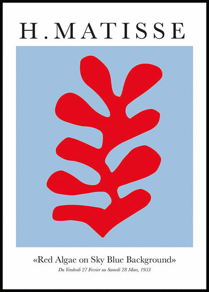 H. Matisse Red Algae on Sky Blue Background Plakat