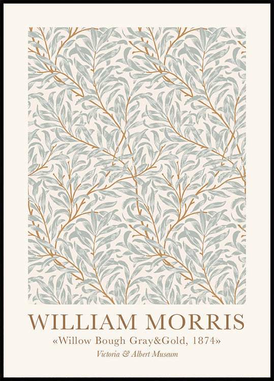 William Morris Willow Boug Gray & Gold Plakat