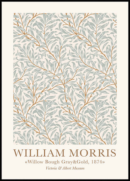 William Morris Willow Boug Gray & Gold Plakat