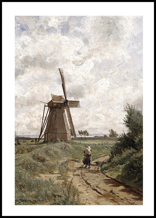 Windmühle Bei Ahrenshoop By Carl Malchin Plakat