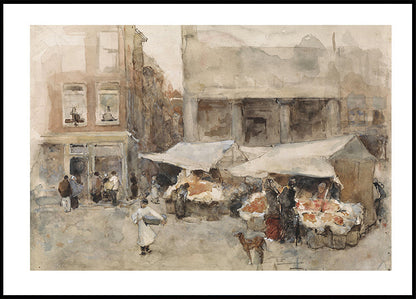 Markt Met Bloemenstalletjes By Floris Arntzenius Plakat