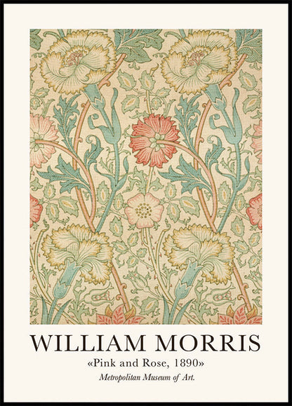 W. Morris & Co Pink and Rose Plakat