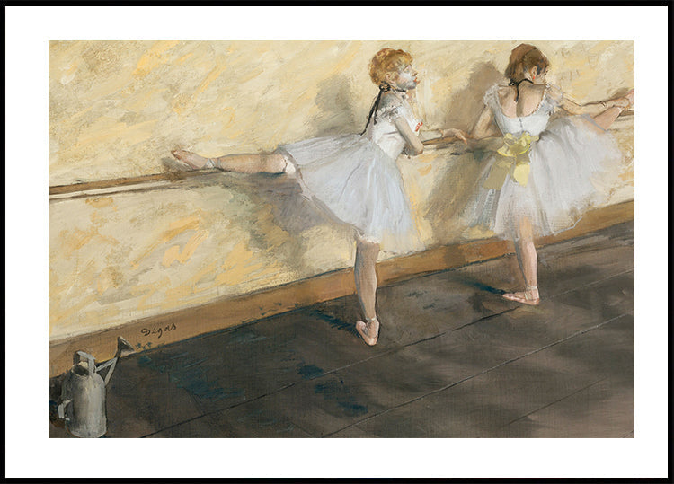 Dancers Practicing at the Barre By Edgar Degas Plakat