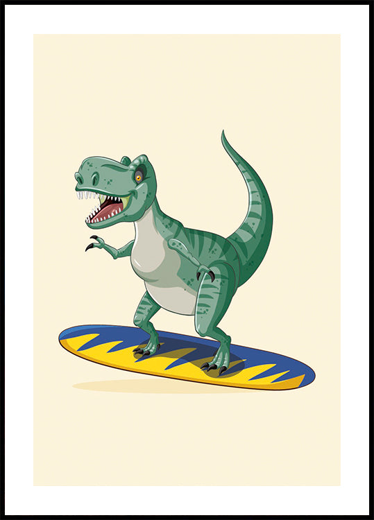 T-Rex Surfing Plakat